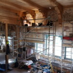 Malby byly rekonstruovány v průběhu několika fází celé stavby, ještě před dokončením a natřením dřevěných konstrukcí