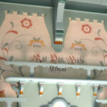 Nápis Rač Pán Bůh žehnat na střední zdi zadní části