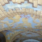 Celkový pohled na klenbu v poslední fázi prací