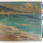 Obraz Čeňka Fouska Nice (1938), stav před restaurováním