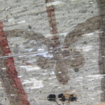 Odlupující se šupiny barevné vrstvy bylo nutné přichytit zpět k podkladu