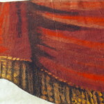 Část jedné ze sufit s malovanou draperií. Stav po restaurování