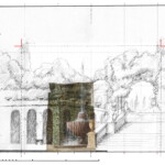 Pro rekonstrukci byla nejprve nutná proporční skica v patřičném měřítku, včetně ověření pomocí dochovaného fragmentu
